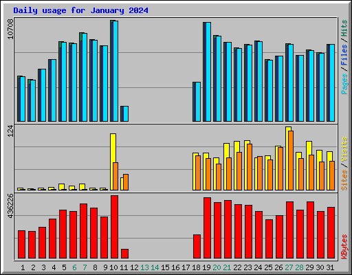 Daily usage for January 2024