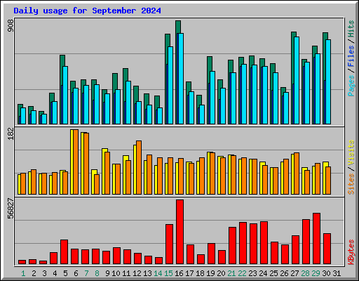 Daily usage for September 2024