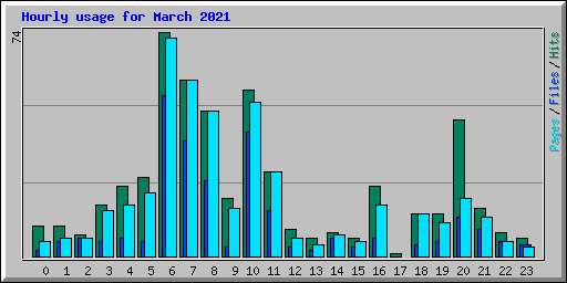 Hourly usage for March 2021