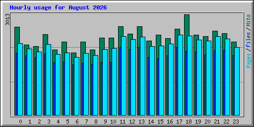 Hourly usage for August 2026