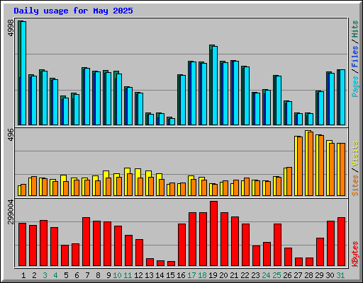 Daily usage for May 2025
