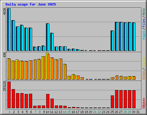 Daily usage for June 2025