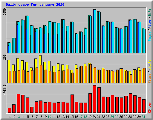 Daily usage for January 2026